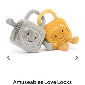 Jellycat Amuseables Love Locks Plush Duo - Gray & Mustard